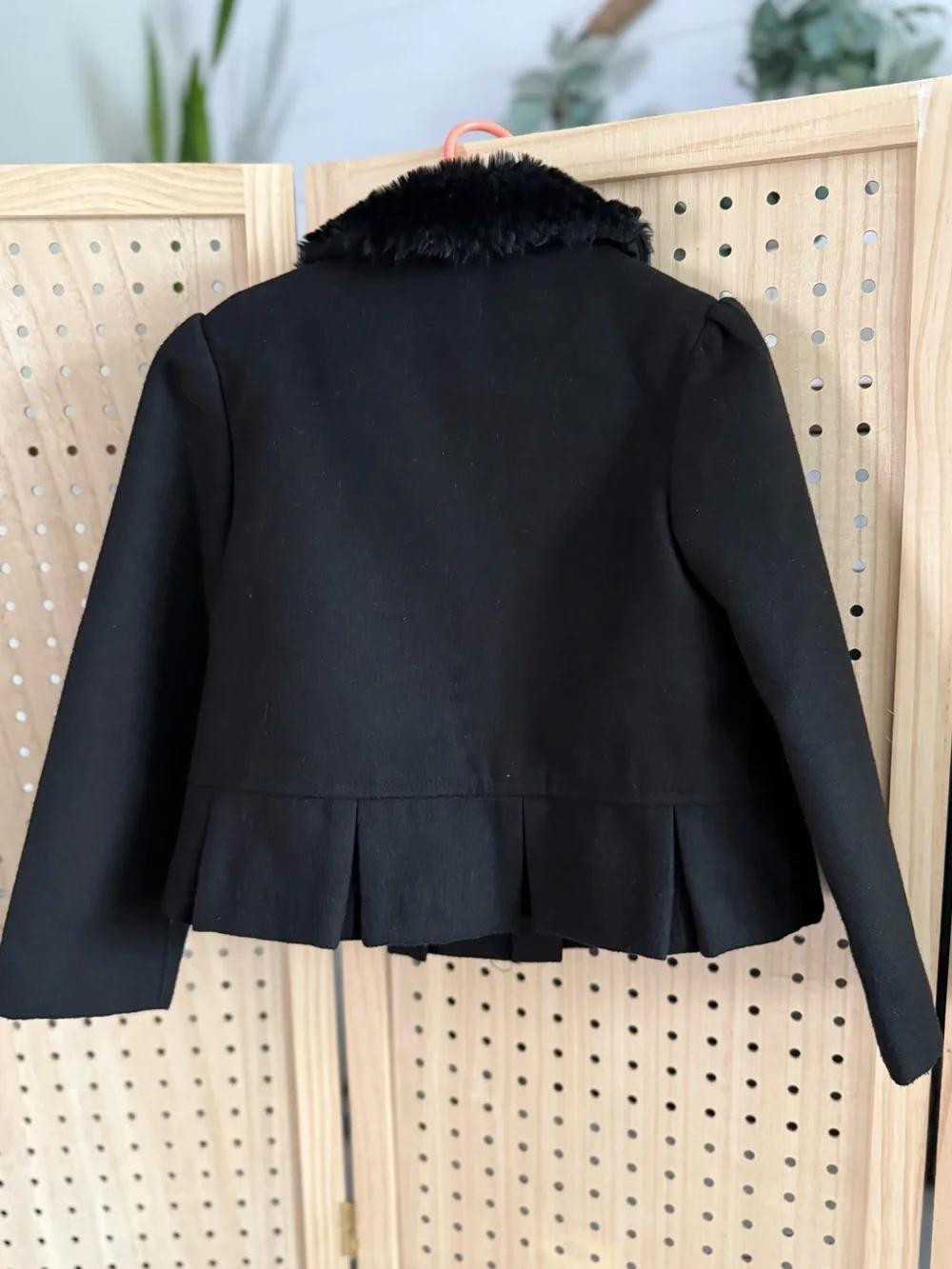 Gymboree Black Peacoat with Faux Fur Collar